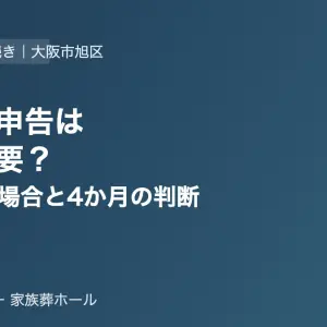準確定申告が必要な人・不要な人と4か月以内の判断を示すアイキャッチ